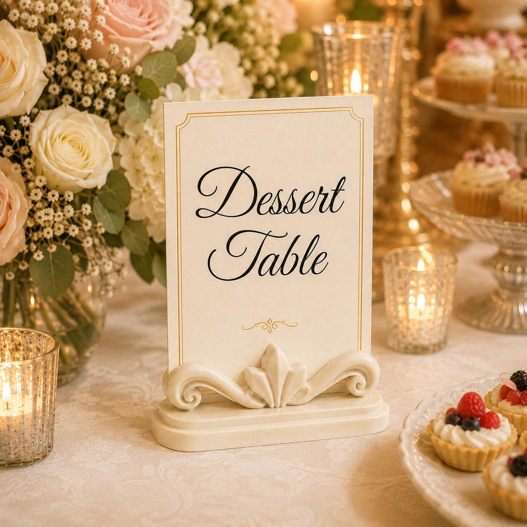 Scrolled Arch Table Card Holder