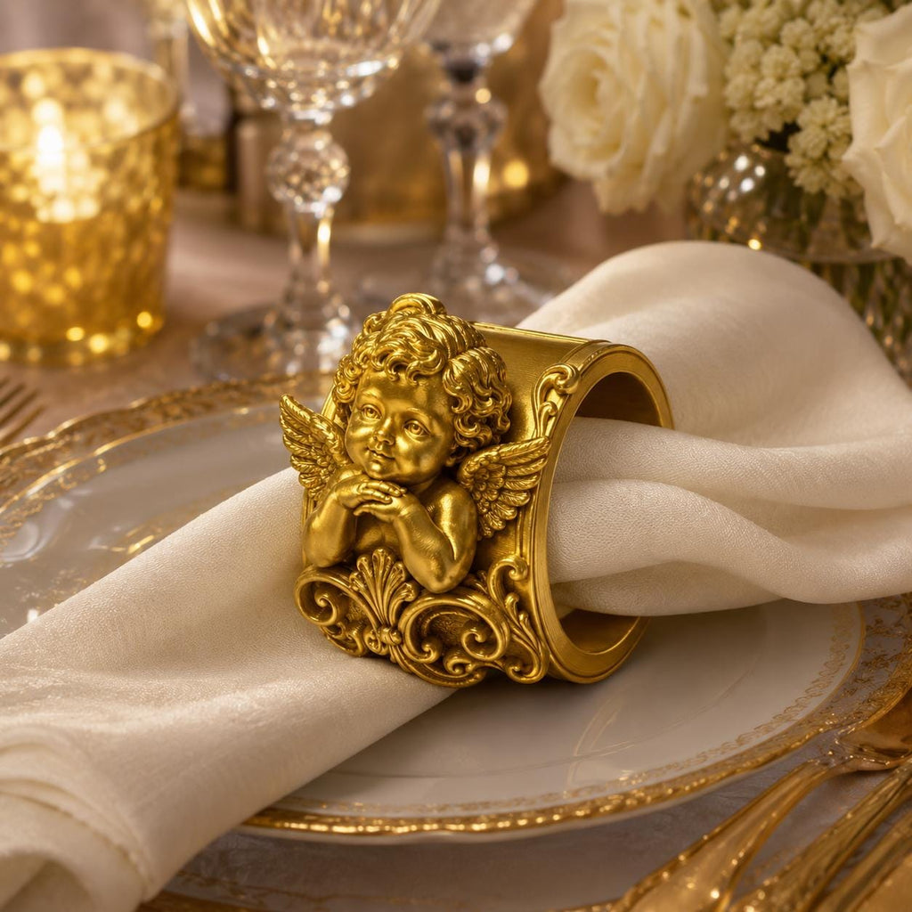 Premium Cherub Napkin Ring Holder