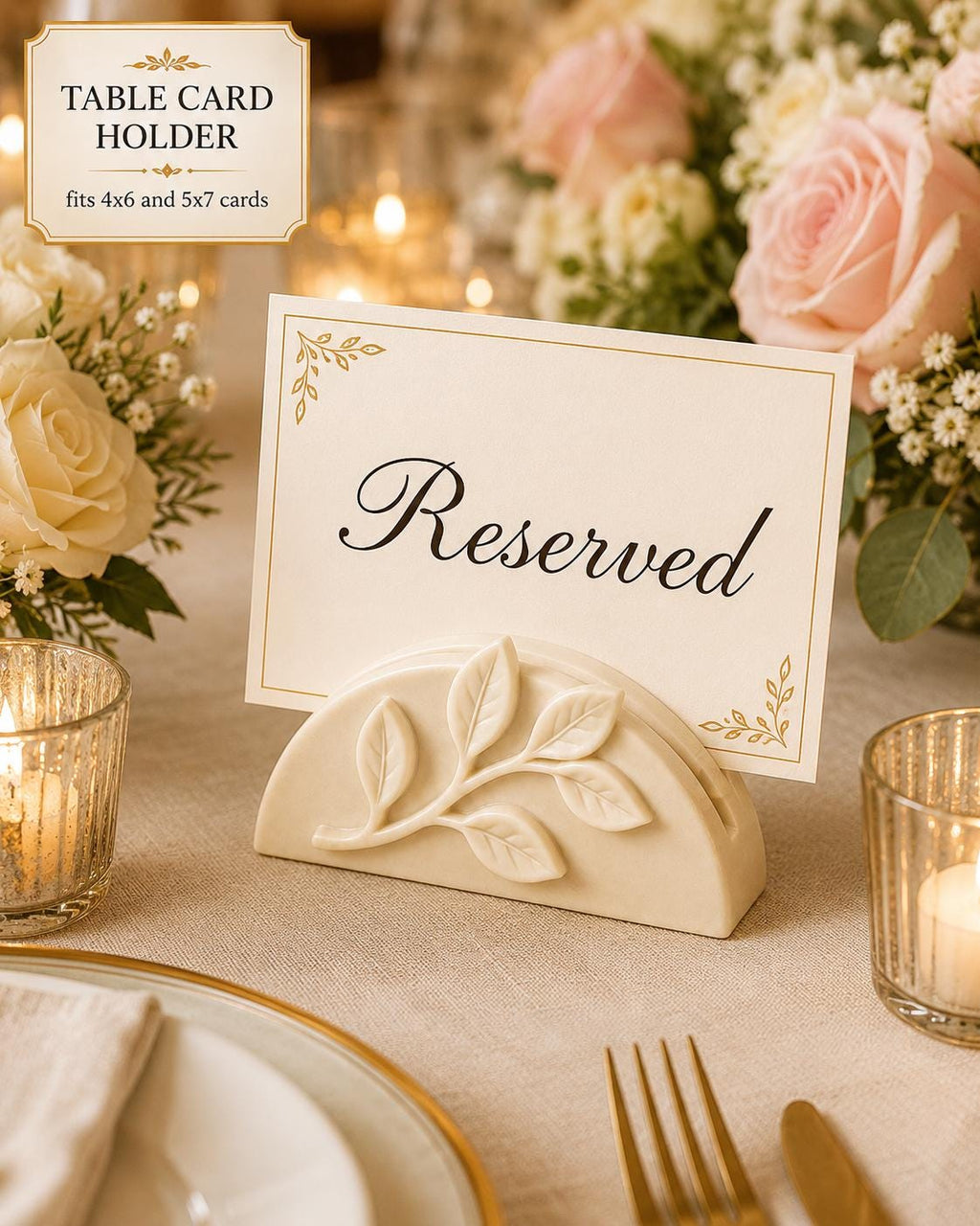 Elegant Leaf Table Card Holder