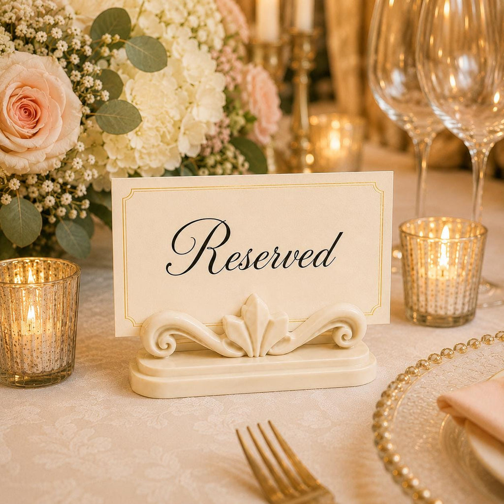 Scrolled Arch Table Card Holder
