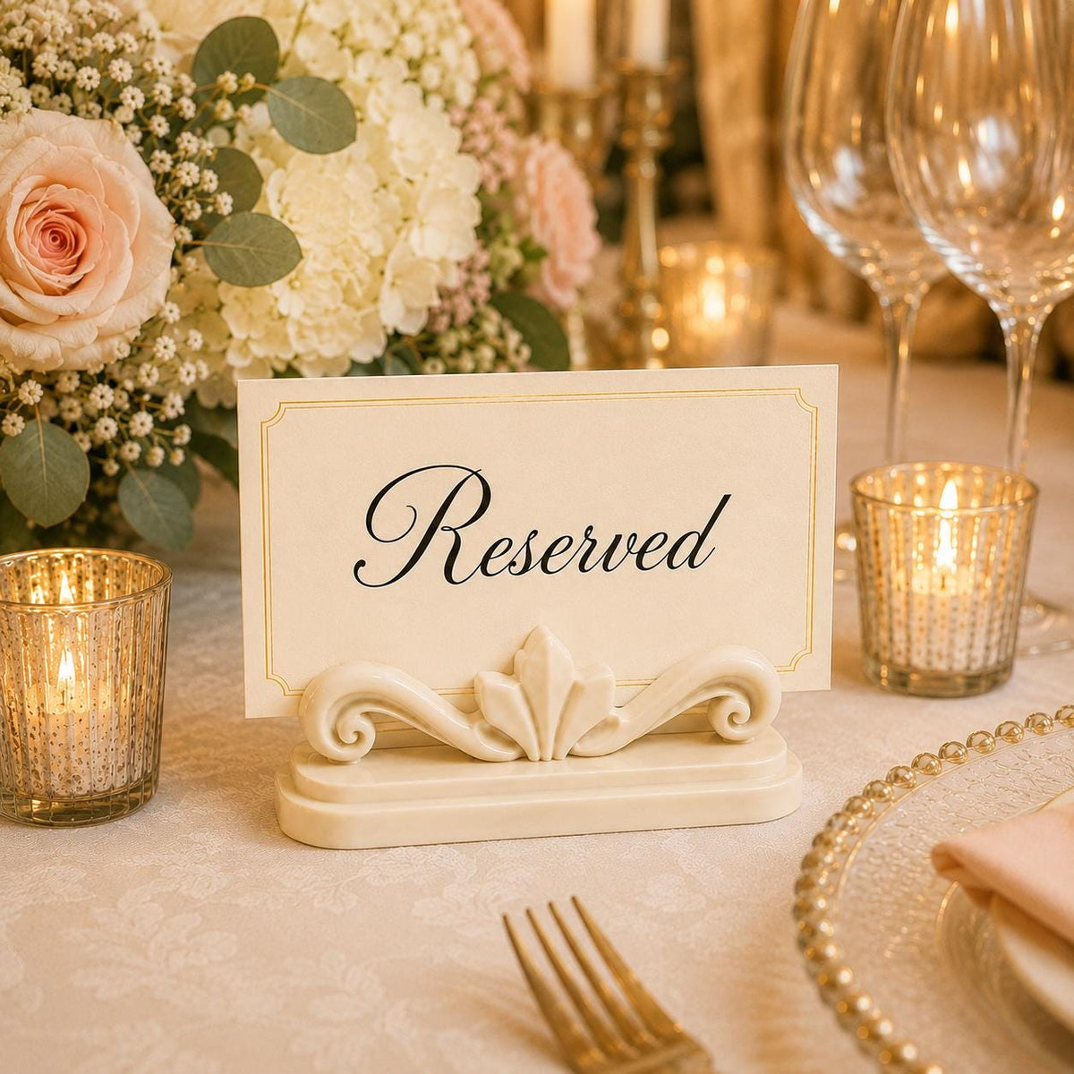Scrolled Arch Table Card Holder