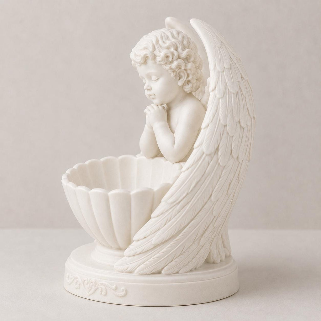 Winged Praying Cherub Floral Holder