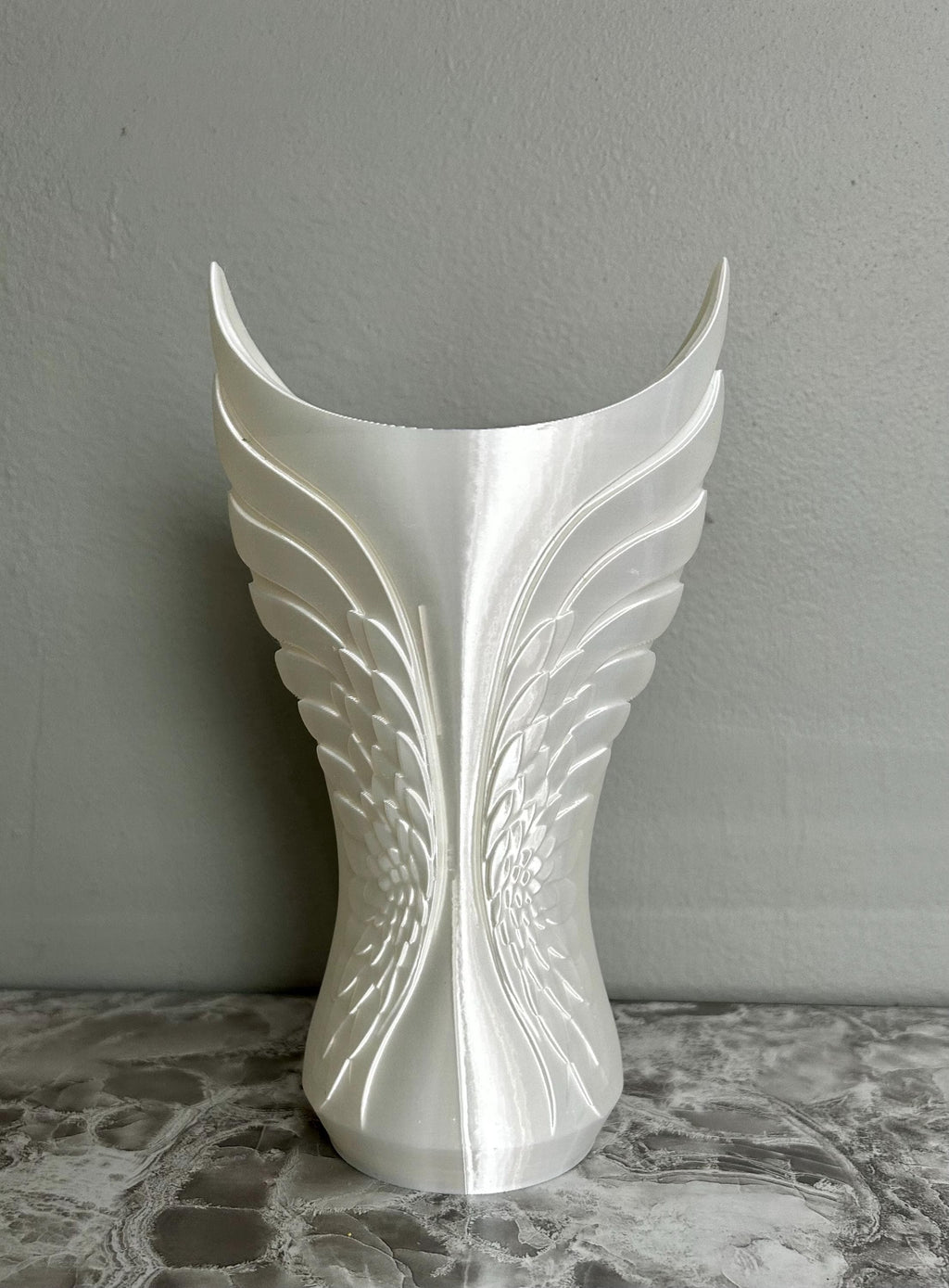 Angel Wings White Silk Vase
