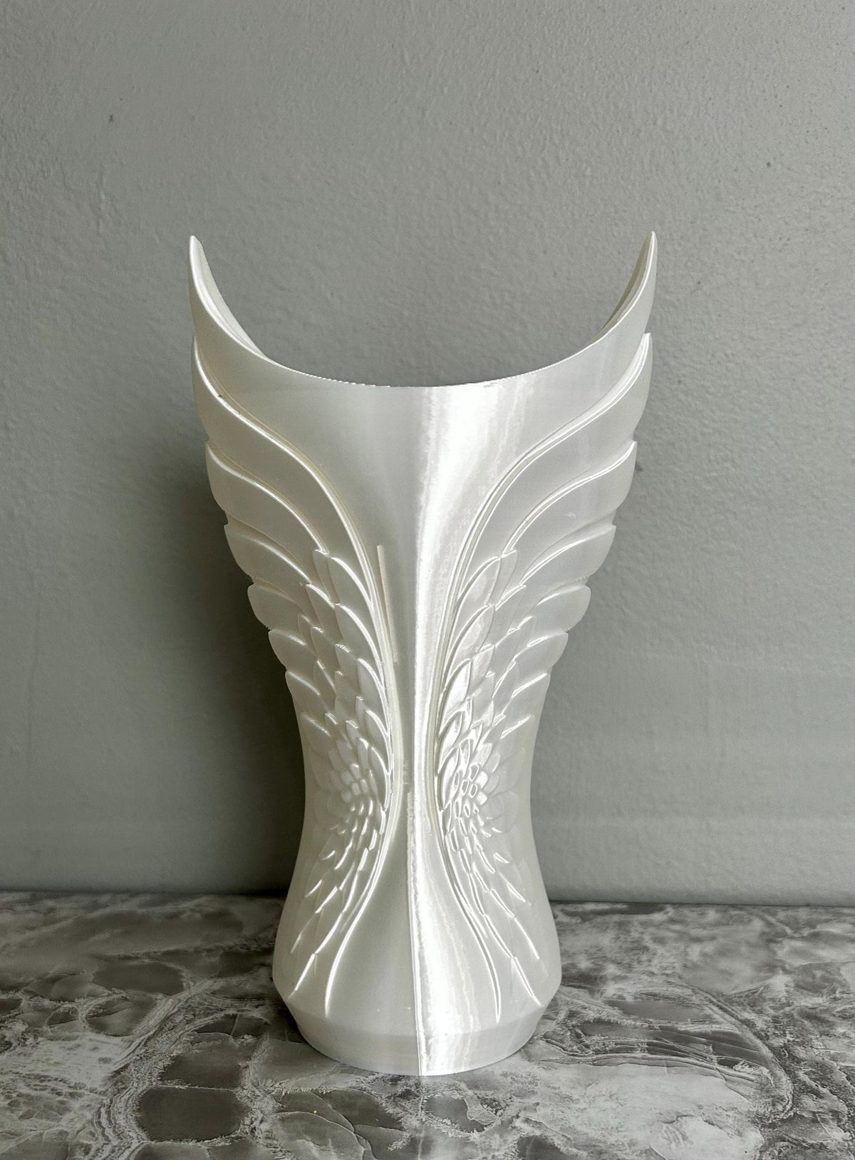 Angel Wings White Silk Vase