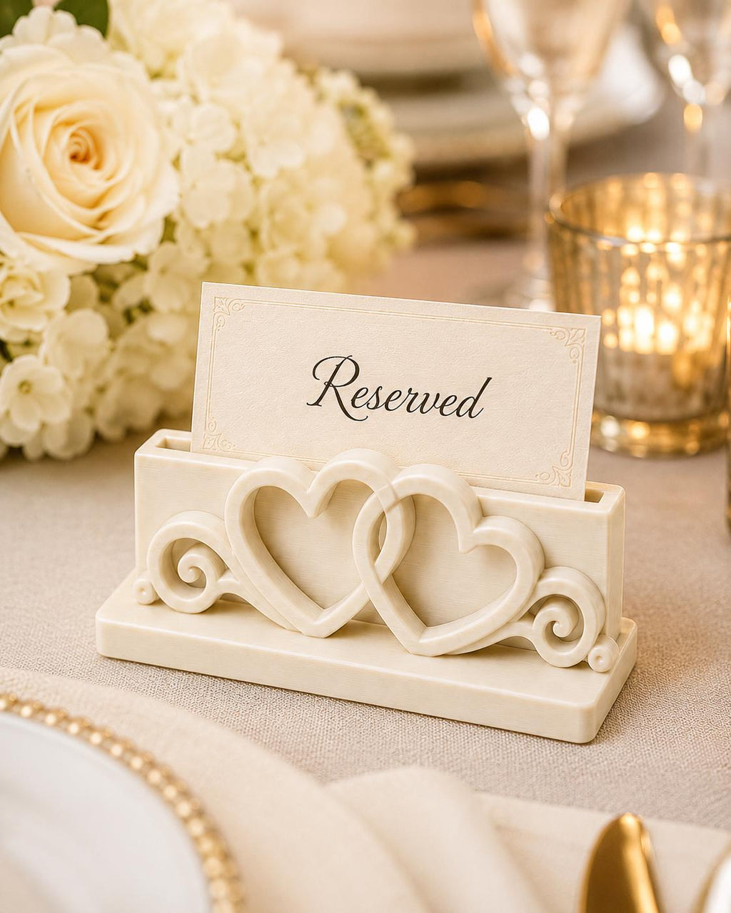 Connected Heart Place Card Holder