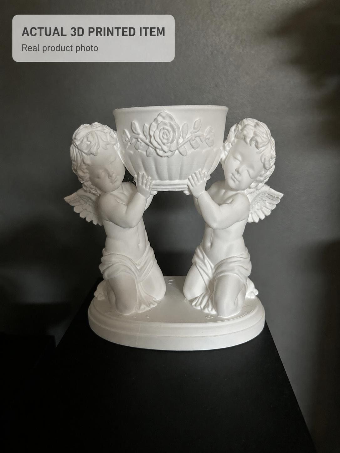 Double Cherub Floral Bowl Centerpiece