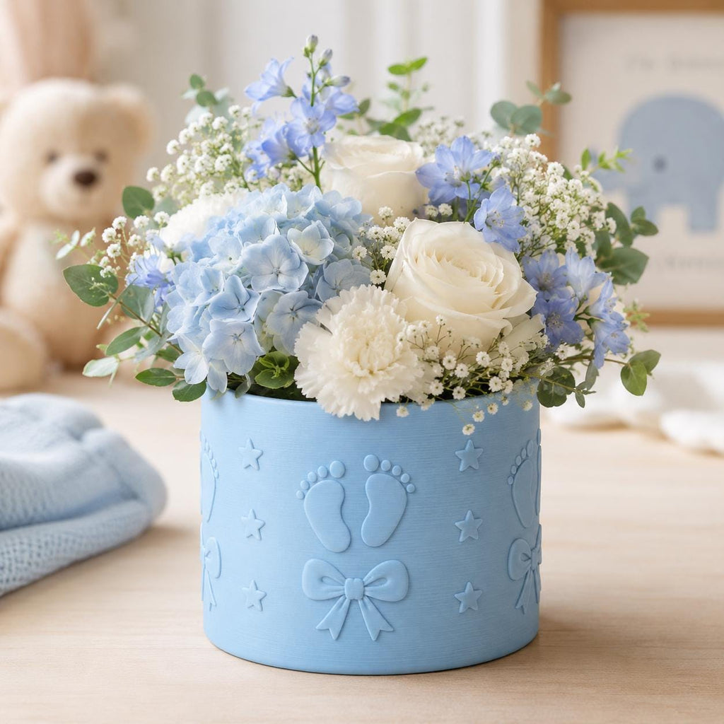 Baby Boy Blue Floral Holder