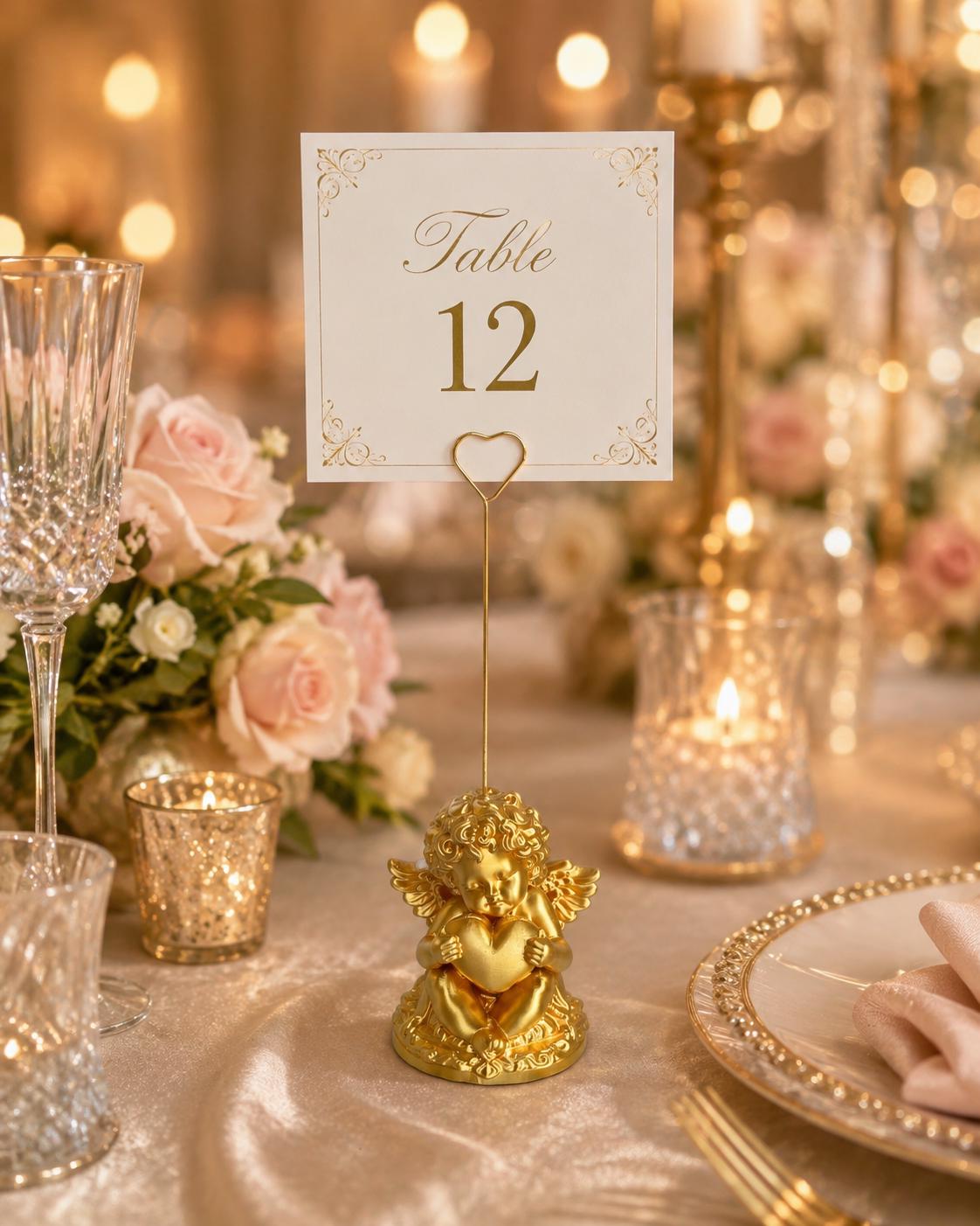 Premium Cherub Table Card Holder