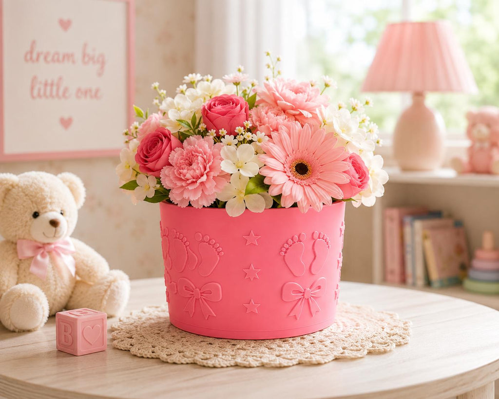 Baby Girl Pink Floral Holder