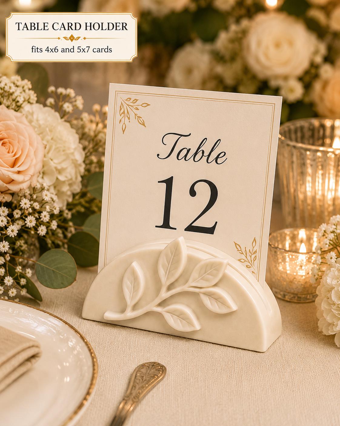 Elegant Leaf Table Card Holder